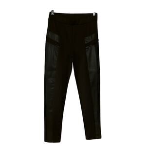 Forever 21 XL Olive Green Knit Pants w Faux Leather Insets